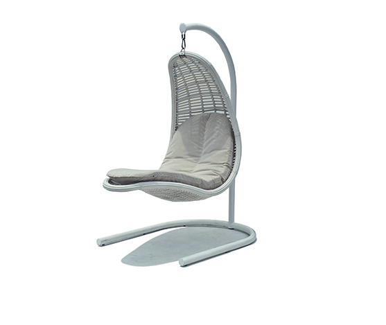 Christine hanging chair white mushroom
